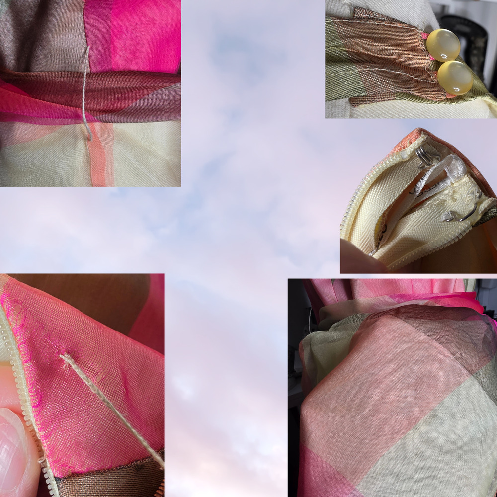 Chetta B Multicolor Geometric 100% Silk Halter Wrap Tie Waist Prom Dress Sz 14 - Picture 7 of 8